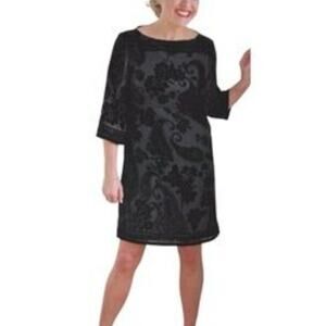 Morgan McFeeters Silk Blend Paisley Velvet Burnout Dress Sz 10 Cocktail Event